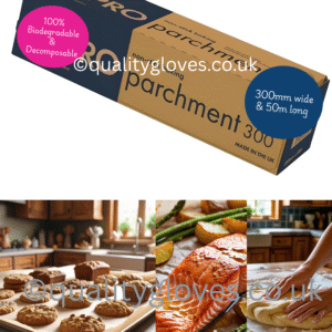 PROWRAP | Baking Parchment 300mm x 50m | Grease-Free Silicone Coated Baking Paper, Great for Home & Professional Catering Kitchens | Cutter box | Single Roll